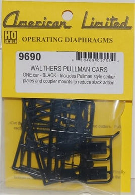 HO Scale Black Working Diaphragm Kits for Walthers Pullman