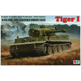 Rye Field Models - Tiger I Pz.Kpfw.VI Ausf E Sd.Kfz.181 Initial Production w/Full Interior S.Pz.Abt.503 Eastern Front 1943 (1/35 Scale) Plastic Military Model Kit