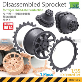 T-REX - Tiger I Mid/Late Disassembled  Sprocket Type 1 (1/35 Scale) Plastic Model Kit Accessory