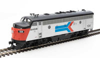 EMD F7 A-B Set - Standard DC -- Amtrak(R) #104, #152 (Phase I, silver, red, blue, black)