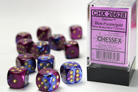 Gemini 16mm D6 Blue-Purple/Gold Dice (12)