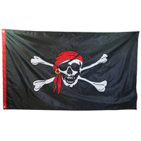 Jolly Roger Embroidered 3x5 Double Sided Grommet Flag