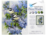 Paint by Number Chickadees and Lilacs