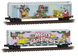 50' Plug-Door Boxcar - Ready to Run -- 2021 Micro-Mouse Christmas Car