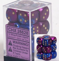 Gemini 16mm D6 Blue-Purple/Gold Dice (12)