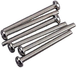 Screws, 3x30mm roundhead machine(6-pack)