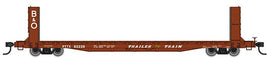 HO 60' Pullman-Standard Bulkhead Flatcar (48' IL) - Ready to Run -- Trailer-Train with B&O Bulkheads #92228