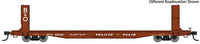HO 60' Pullman-Standard Bulkhead Flatcar (48' IL) - Ready to Run -- Trailer-Train with B&O Bulkheads #92230