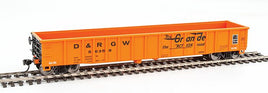 53' Thrall Smooth-Side Gondola - Ready to Run -- Denver & Rio Grande Western #56358 (orange, black; "The Action Road" Slogan)