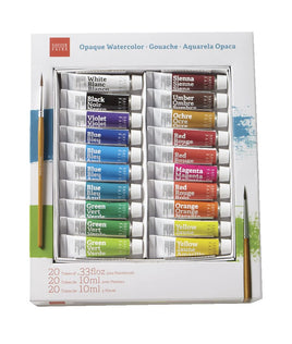 Opaque Watercolor Gouache 20 Tube Set