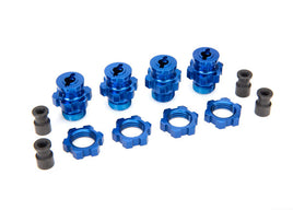 Wheel hubs, splined, 17mm, short (blue-anodized)