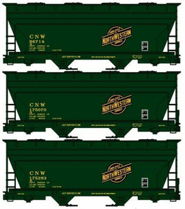 C&NW 2-Bay ACF Covered Hopper 3-Hopper Set