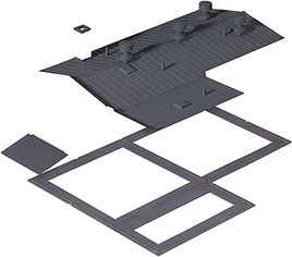 Peaked Roof & Base Modulars HO Scale