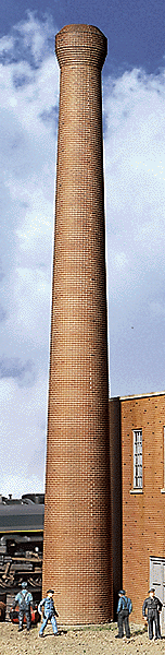 One-Piece Brick Smokestack Kit Assembled (2) HO Scale