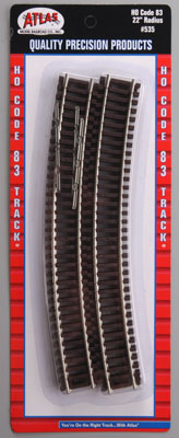 22" Radius SnapTrack (6) Code 83 HO Scale