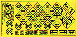 Warning #2 Highway Signs 1948-Present (Black, Yellow) HO Scale