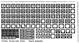 US Highway Route Markers 1950s-Present (Black, White) HO Scale