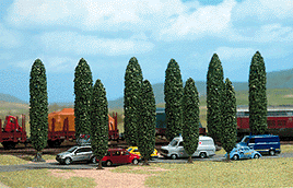 Poplar Trees (Pack of 10) HO Scale Scenery