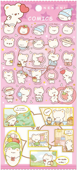 Nekoni Comics: Bear Flat Stickers