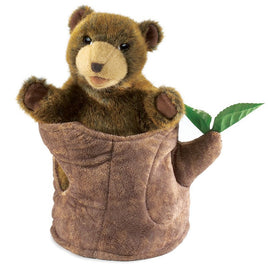 Bear in Tree Stump Hand Puppet