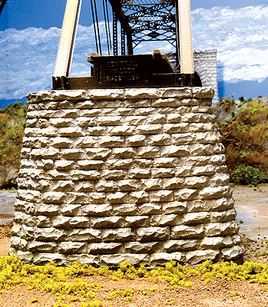 Single Track Cut Stone Bridge Pier with Pointed End