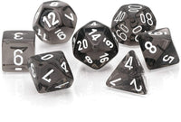 Translucent Polyhedral Smoke/White 7-Die Set