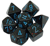 Speckled Polyhedral Blue Stars 7-Die Set