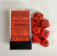 Opaque Polyhedral Orange/Black 7-Die Set