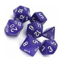 Opaque Polyhedral Purple/White 7-Die Set