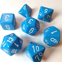 Opaque: Light Blue/White Poly Dice Set (7)