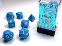 Opaque: Light Blue/White Poly Dice Set (7)