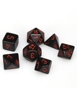 Opaque Polyhedral Black/Red 7-Die Set