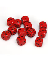 Opaque  D6 Red/Black Dice Block (12)