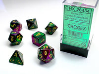 Gemini Polyhedral Green-Purple/Gold Dice Set (7)