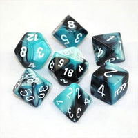 Gemini Polyhedral Black-Shell/White 7-Die Set