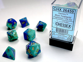 Gemini Polyhedral Blue-Teal/Gold DIce Set (7)