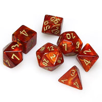 Scarab Polyhedral Scarlet/ Gold Dice Set (7)