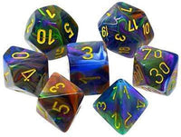 Festive: Rio/ Yellow Poly Dice Set (7)