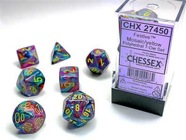 Festive: Mosaic Yellow Poly Dice Set (7)