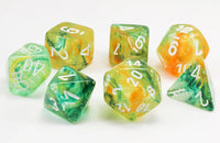 Nebula Polyhedral Spring/White Luminary Dice Set (7)