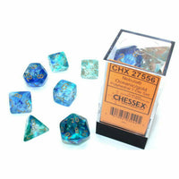 Nebula Polyhedral Oceanic/Gold Luminary Dice Set (7)