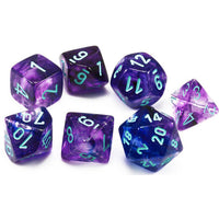 Nebula Polyhedral Nocturnal/Blue Luminary Dice Set (7)