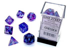 Nebula Polyhedral Nocturnal/Blue Luminary Dice Set (7)