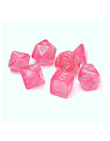 Borealis Polyhedral Pink/Silver Luminary Dice Set (7)