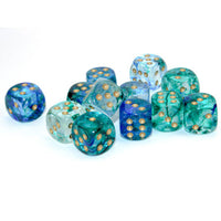 Nebula: Oceanic/ Gold Luminary D6 Dice Set (12)