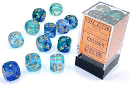 Nebula: Oceanic/ Gold Luminary D6 Dice Set (12)