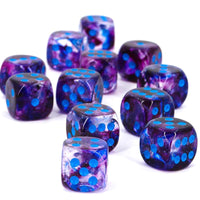 Nebula 16mm D6 Nocturnal/ Blue Luminary Dice (12)