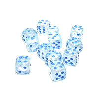 Borealis 16mm D6 Icicle/Light Blue Luminary Dice (12)