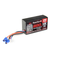 7.4V 800mAh 2S 50C Hardcase LiPo Battery: EC2