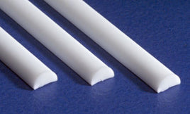 .060" Half Round Rod White Styrene Plastic (Pack of 5)